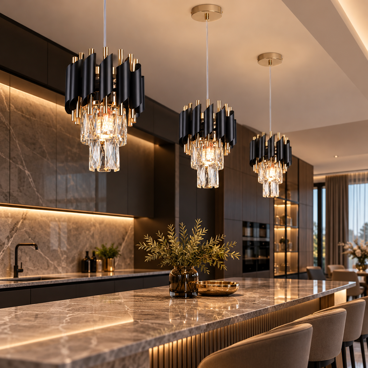 Candelabru Cristal BLACK PANTHER 200mm