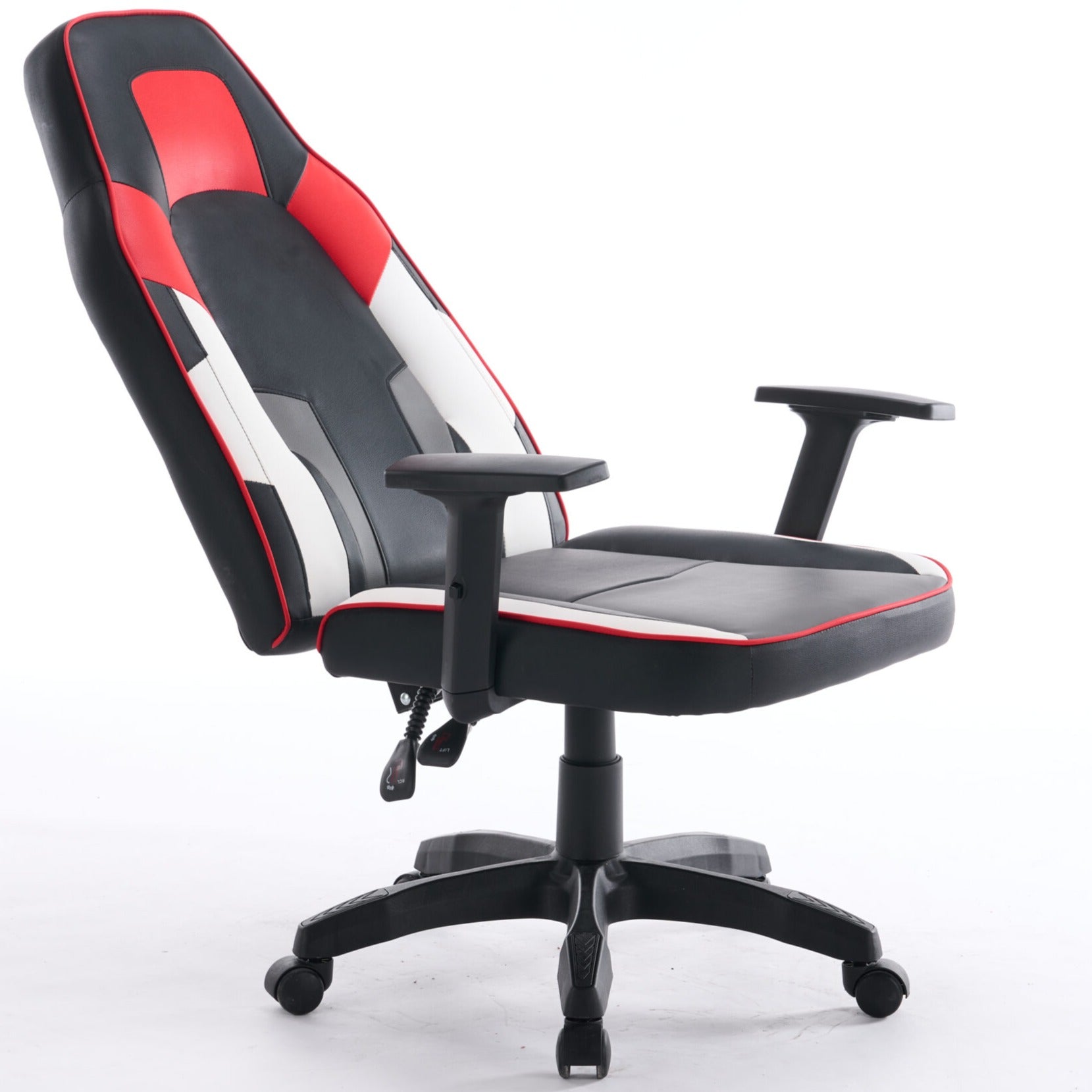 Scaun de Gaming Reglabil Professional WF-6049 Black & White & Red