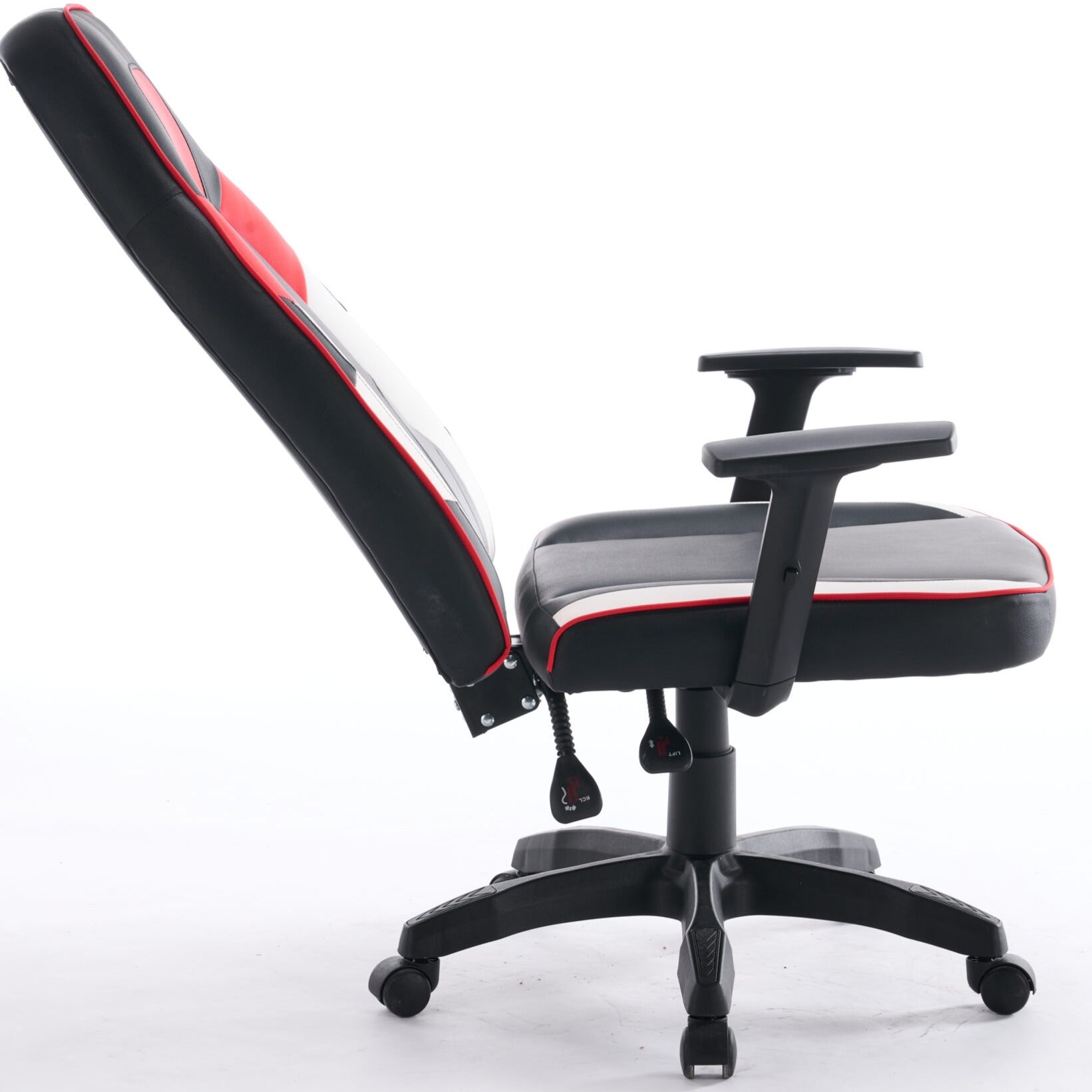 Scaun de Gaming Reglabil Professional WF-6049 Black & White & Red