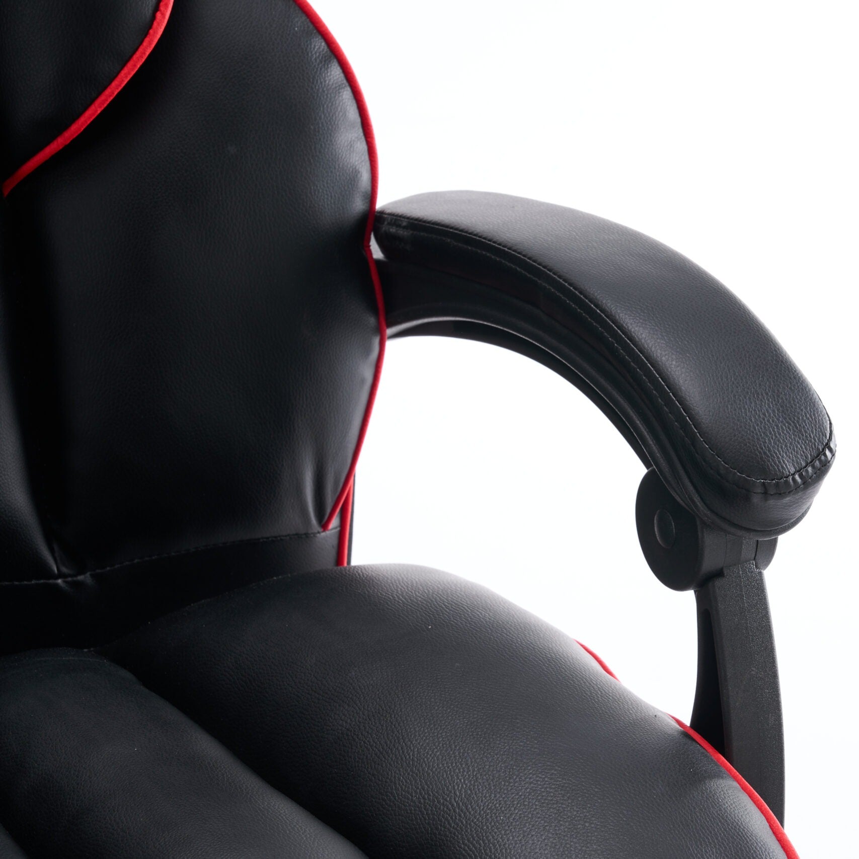 Scaun de Birou Reglabil Negru WF-807B cu Suport Picioare | Piele Ecologica