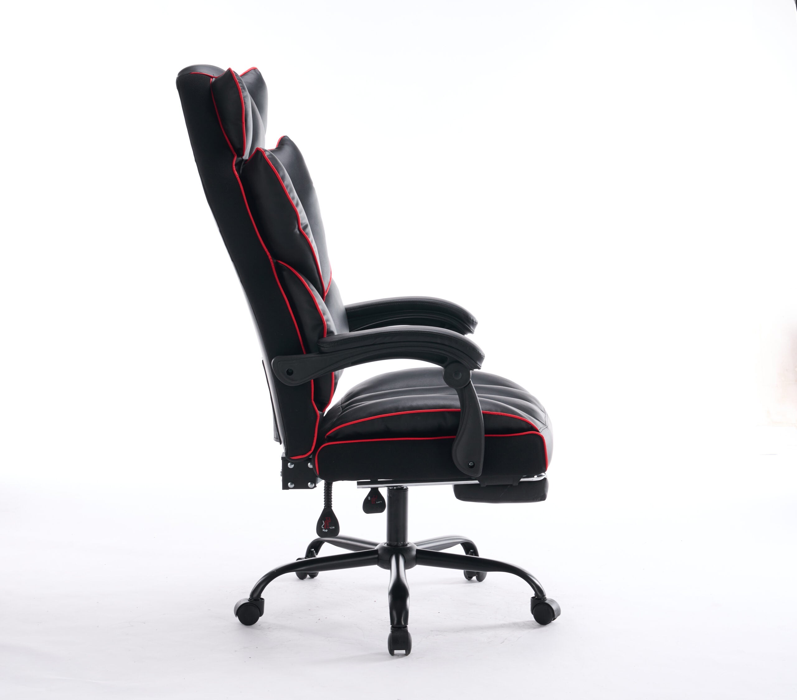 Scaun de Birou Reglabil Negru WF-807B cu Suport Picioare | Piele Ecologica