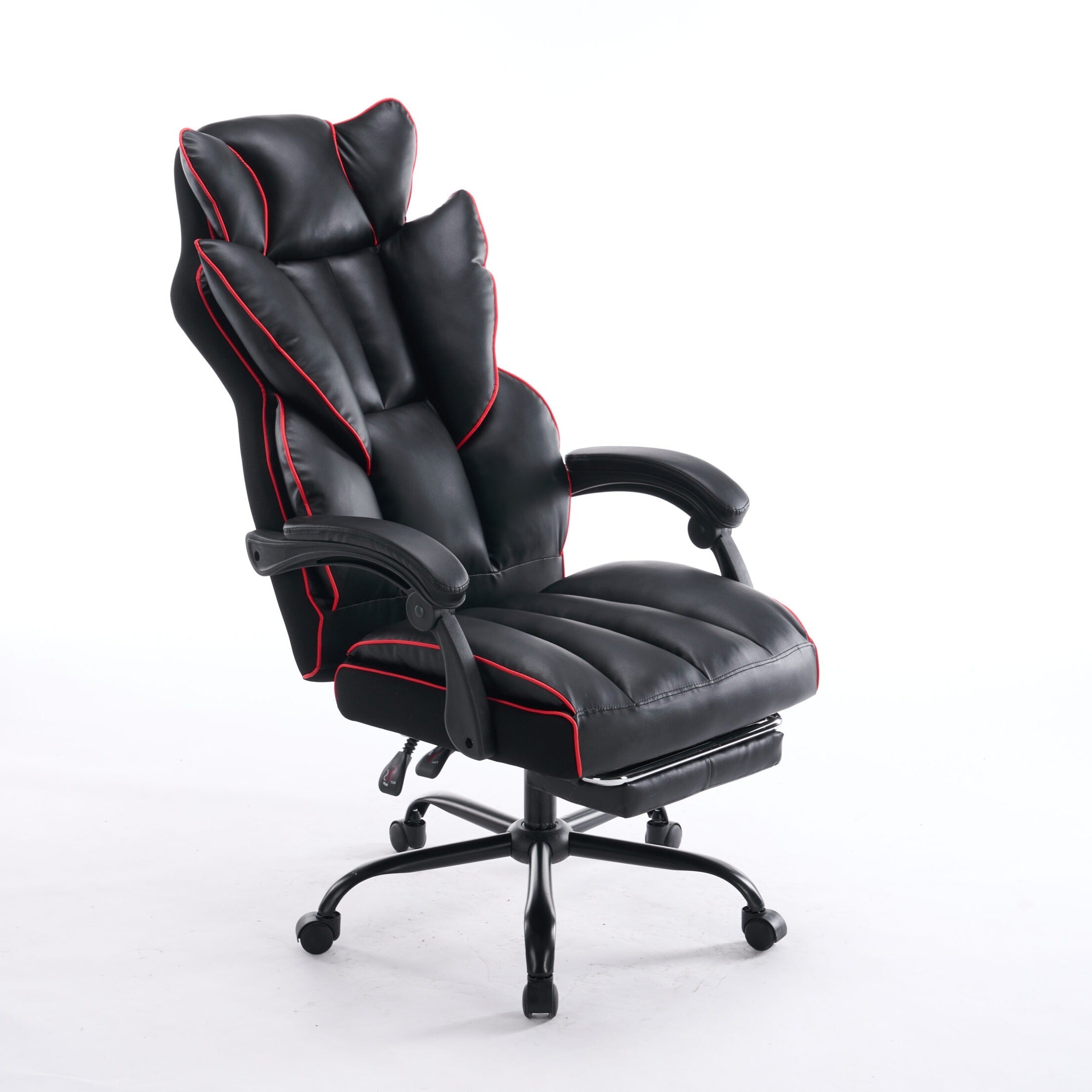 Scaun de Birou Reglabil Negru WF-807B cu Suport Picioare | Piele Ecologica