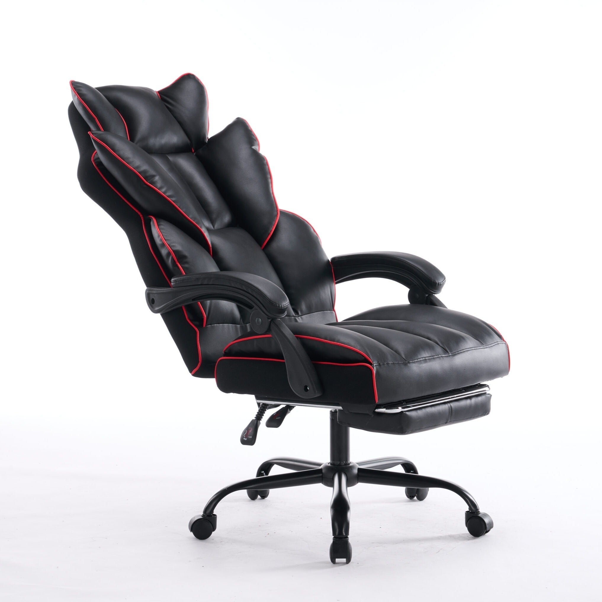 Scaun de Birou Reglabil Negru WF-807B cu Suport Picioare | Piele Ecologica