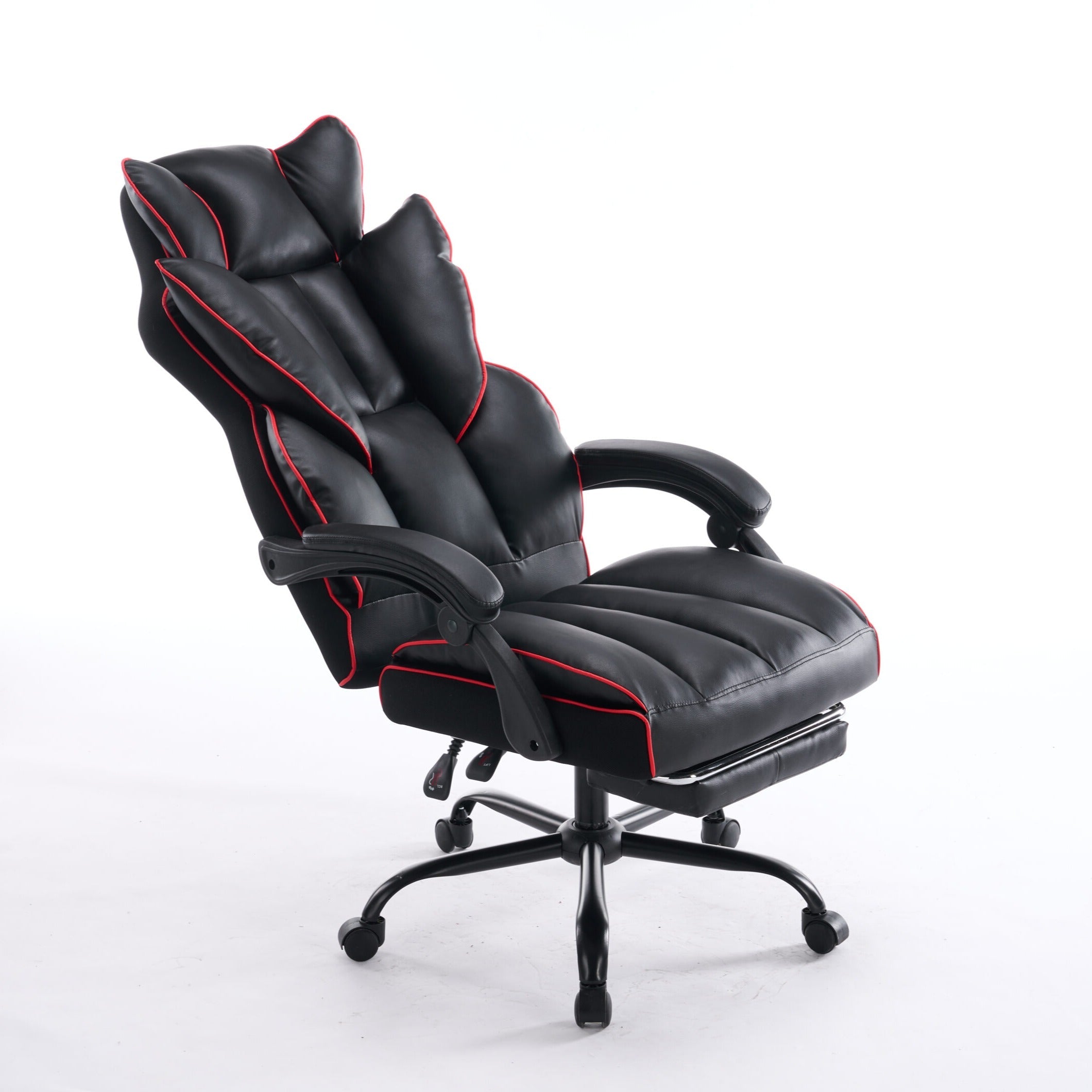 Scaun de Birou Reglabil Negru WF-807B cu Suport Picioare | Piele Ecologica