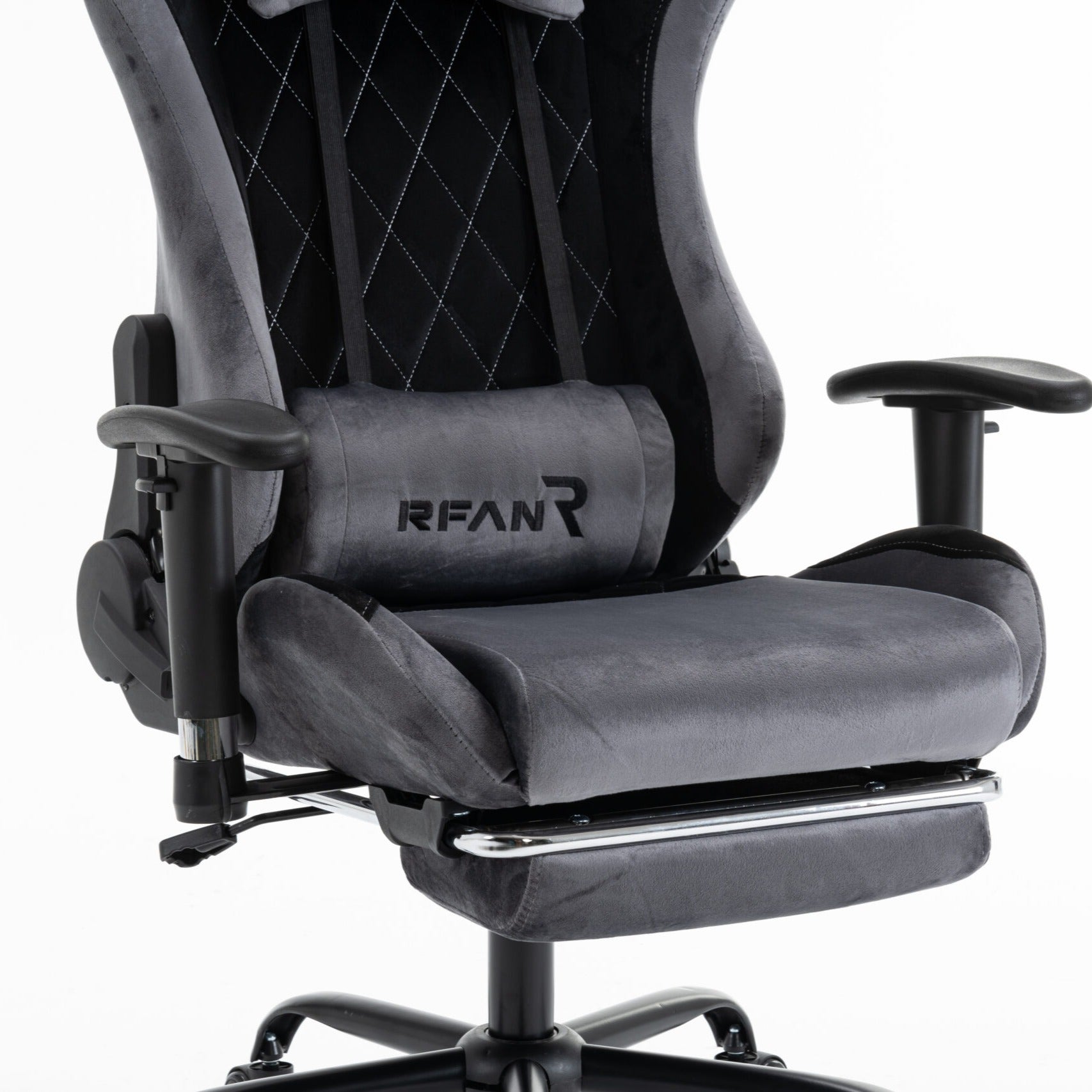 Scaun de Gaming Reglabil Professional WF-613 Grey cu Suport Picioare