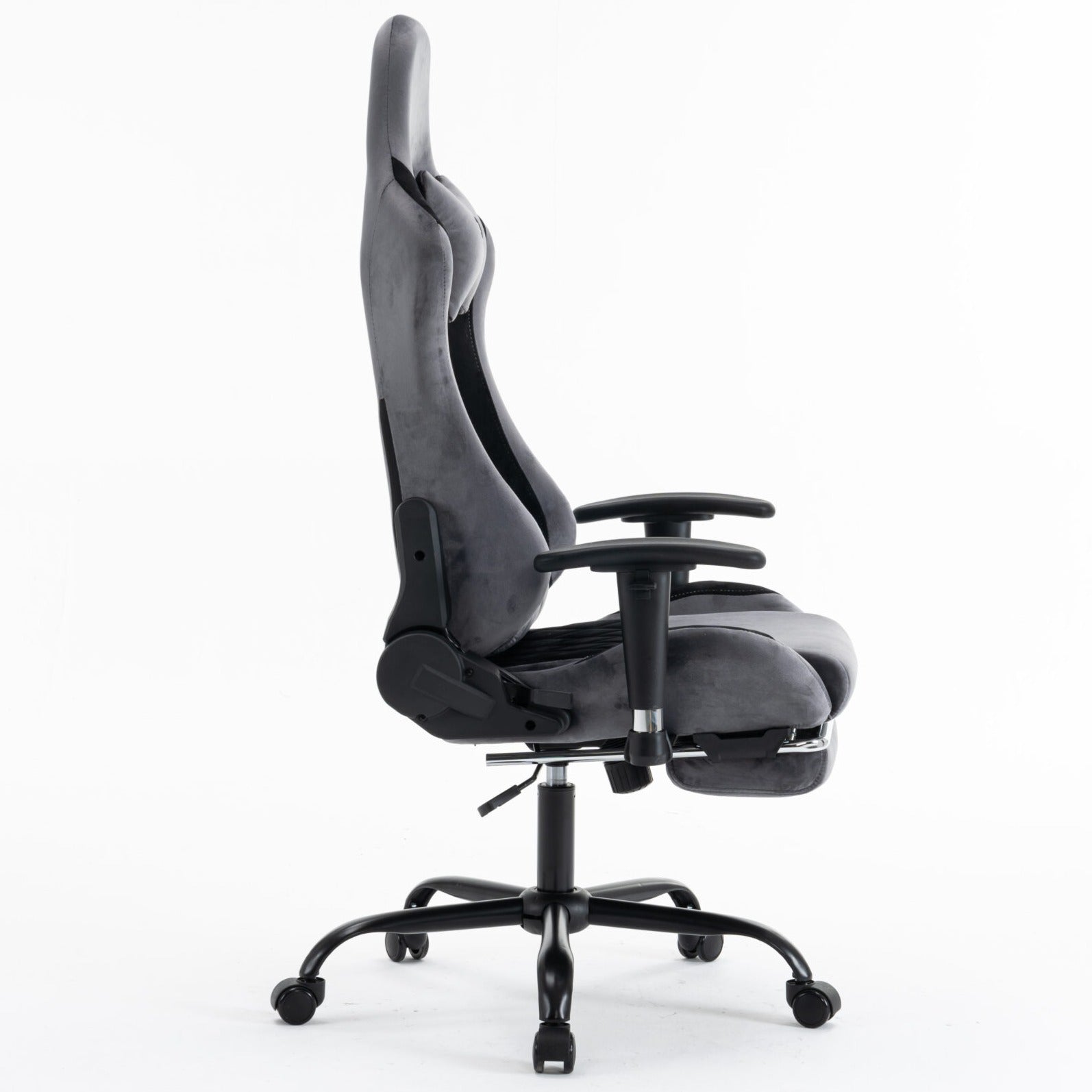 Scaun de Gaming Reglabil Professional WF-613 Grey cu Suport Picioare