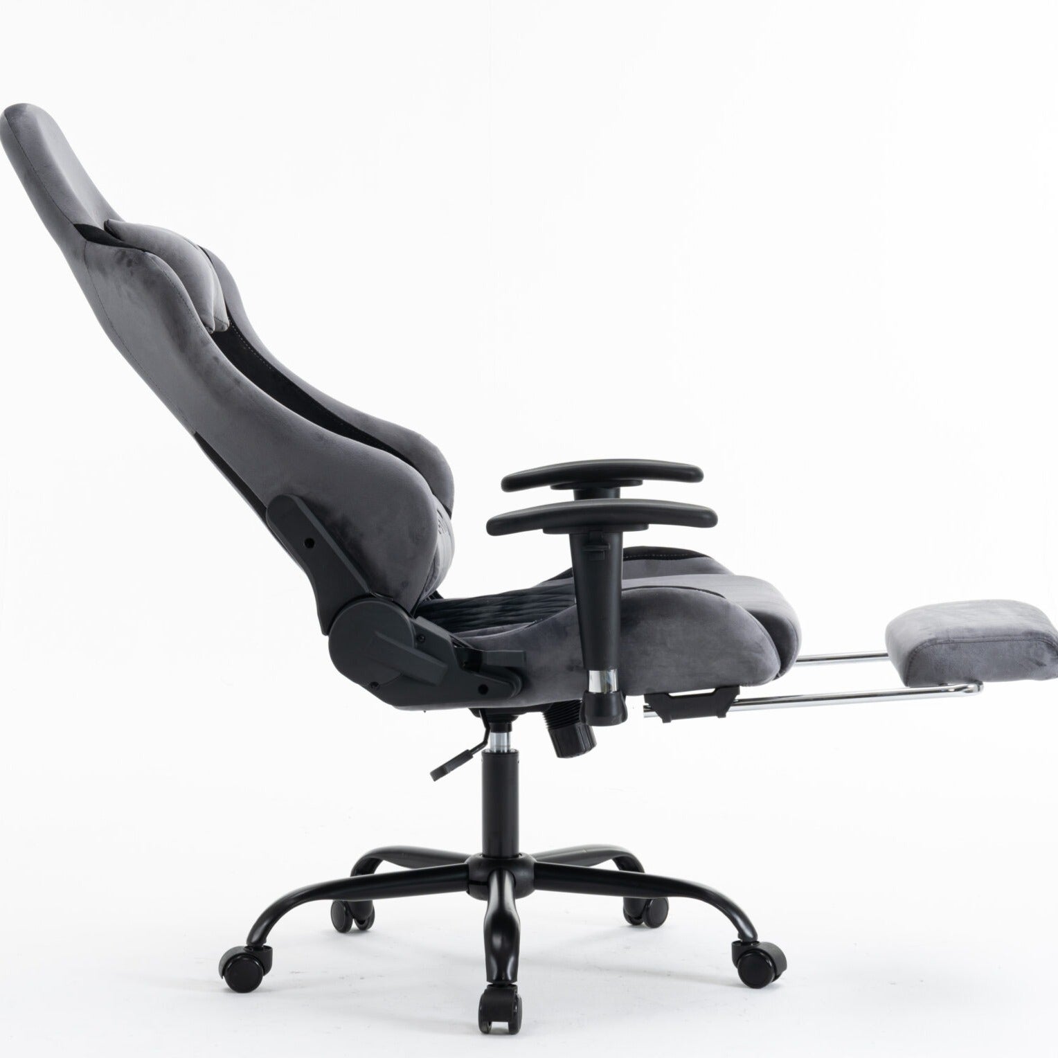 Scaun de Gaming Reglabil Professional WF-613 Grey cu Suport Picioare