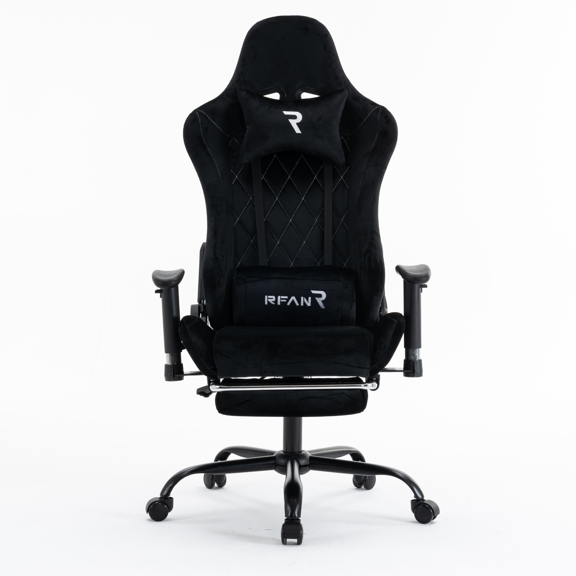 Scaun de Gaming Reglabil Professional WF-613 Black cu Suport Picioare