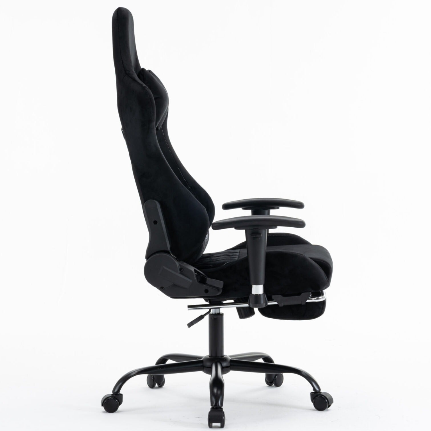 Scaun de Gaming Reglabil Professional WF-613 Black cu Suport Picioare