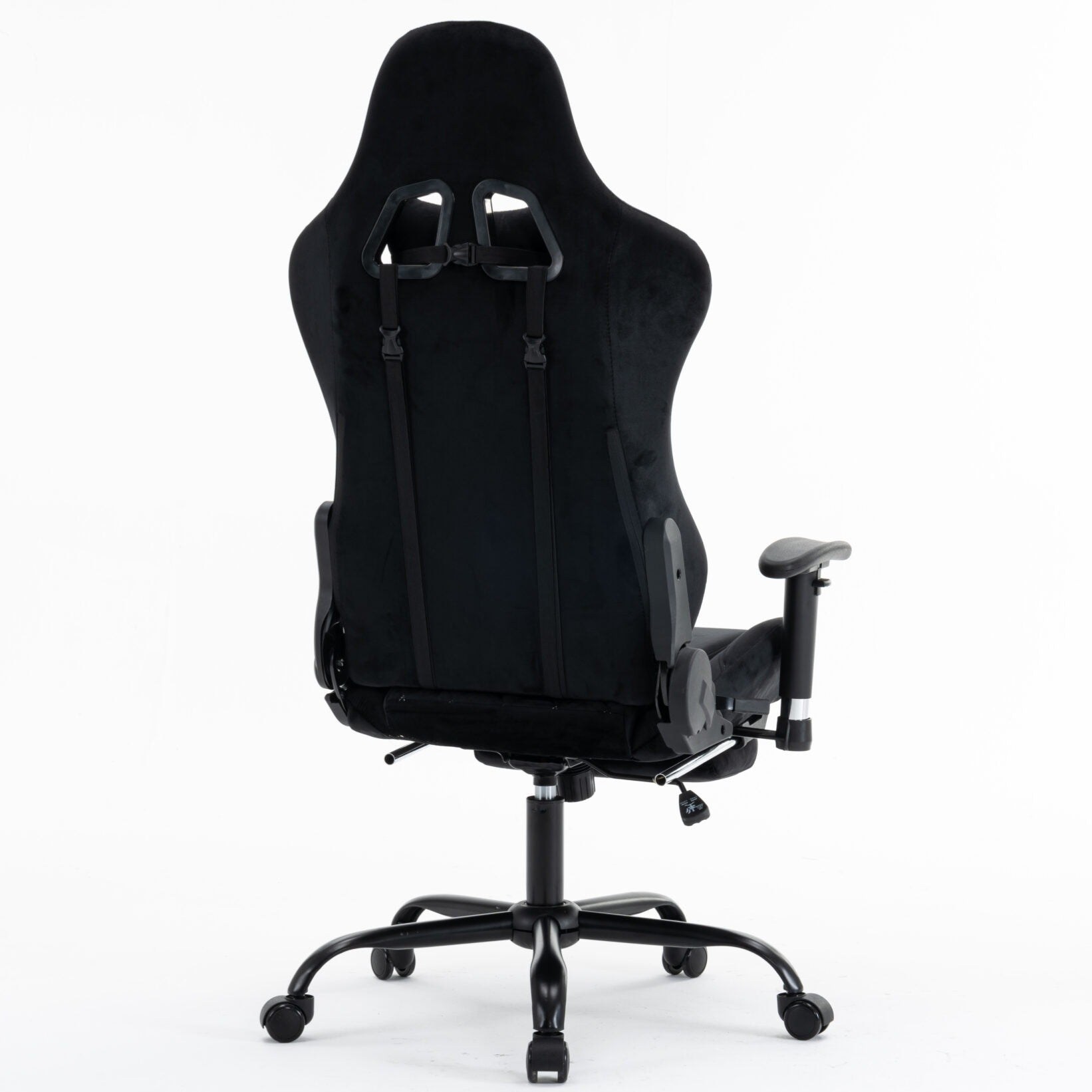 Scaun de Gaming Reglabil Professional WF-613 Black cu Suport Picioare