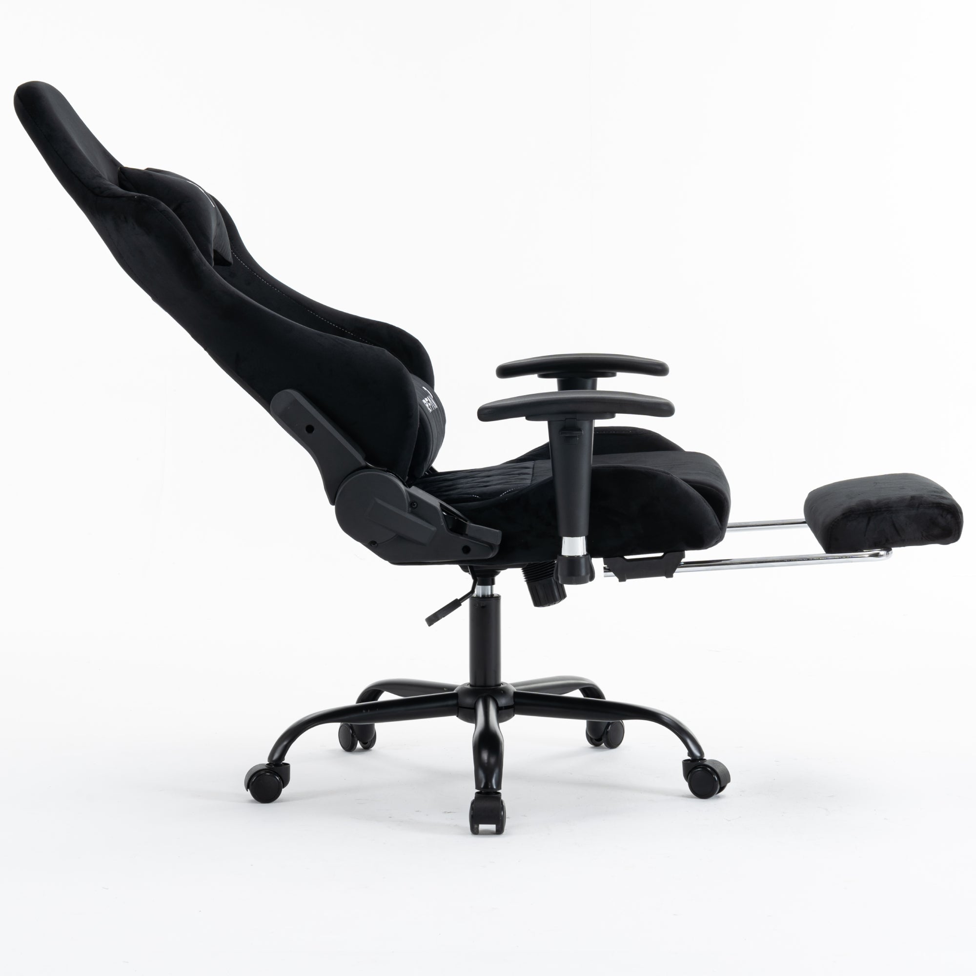 Scaun de Gaming Reglabil Professional WF-613 Black cu Suport Picioare