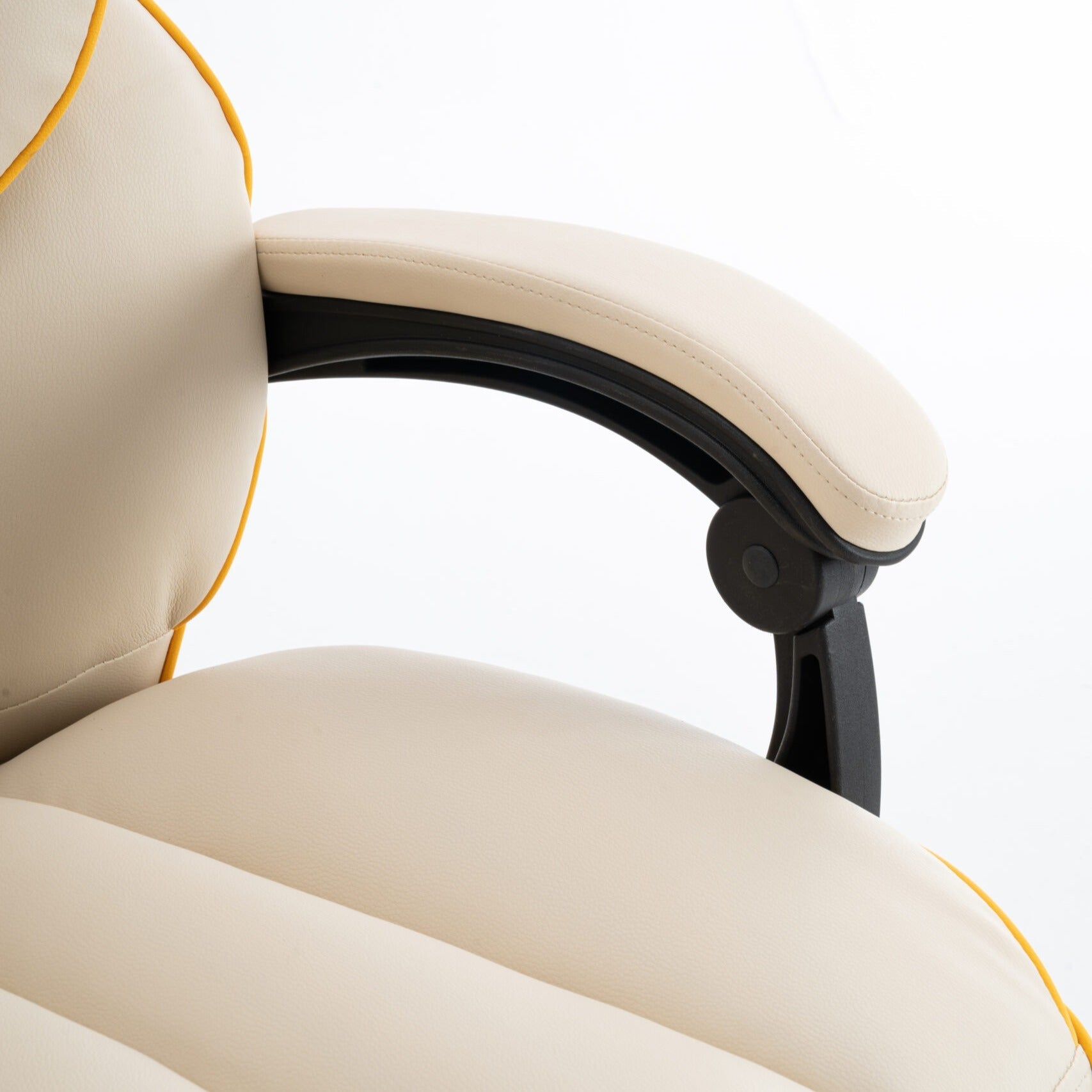 Scaun de Birou Reglabil Alb WF-807B cu Suport Picioare | Piele Ecologica