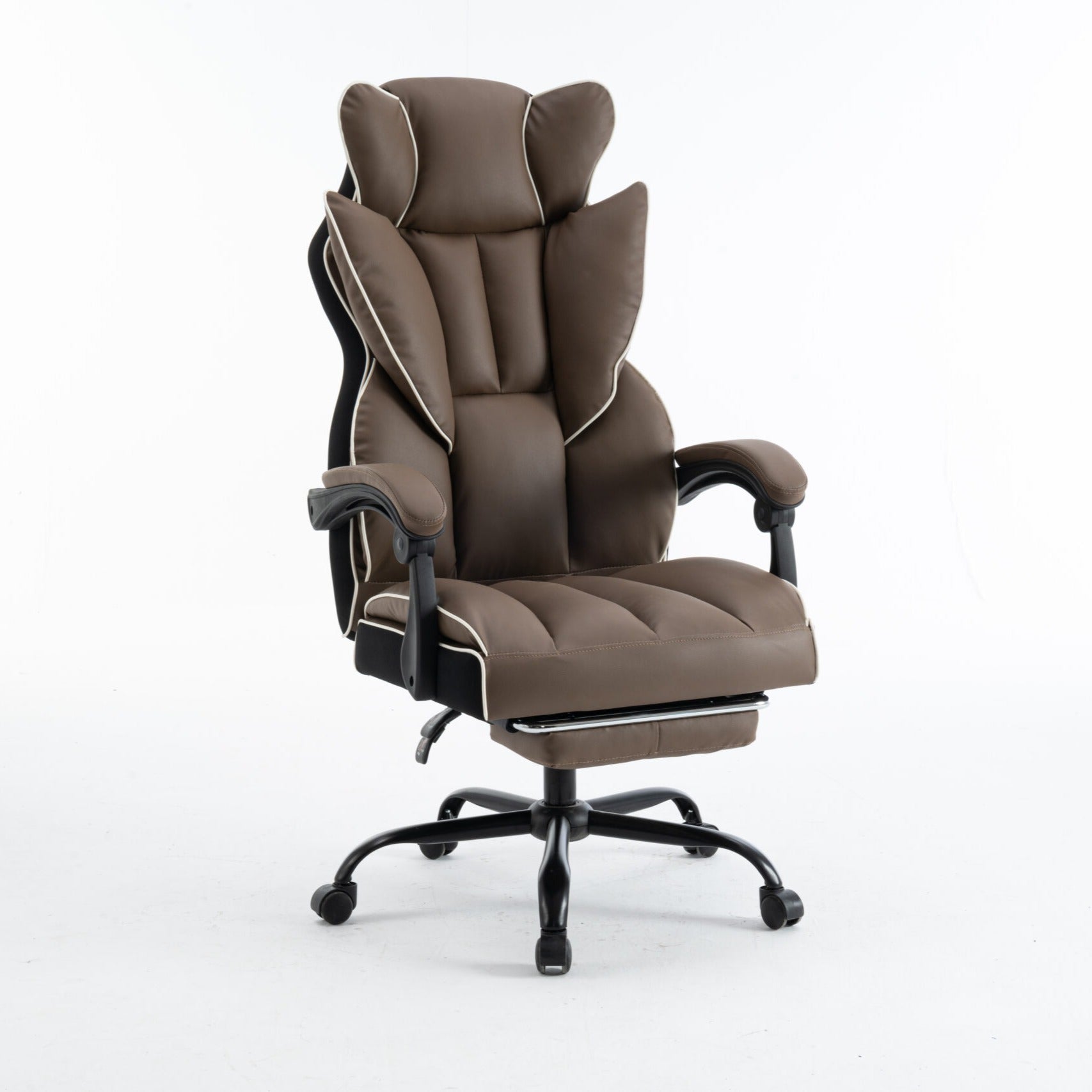 Scaun de Birou Reglabil Maro WF-807B cu Suport Picioare | Piele Ecologica