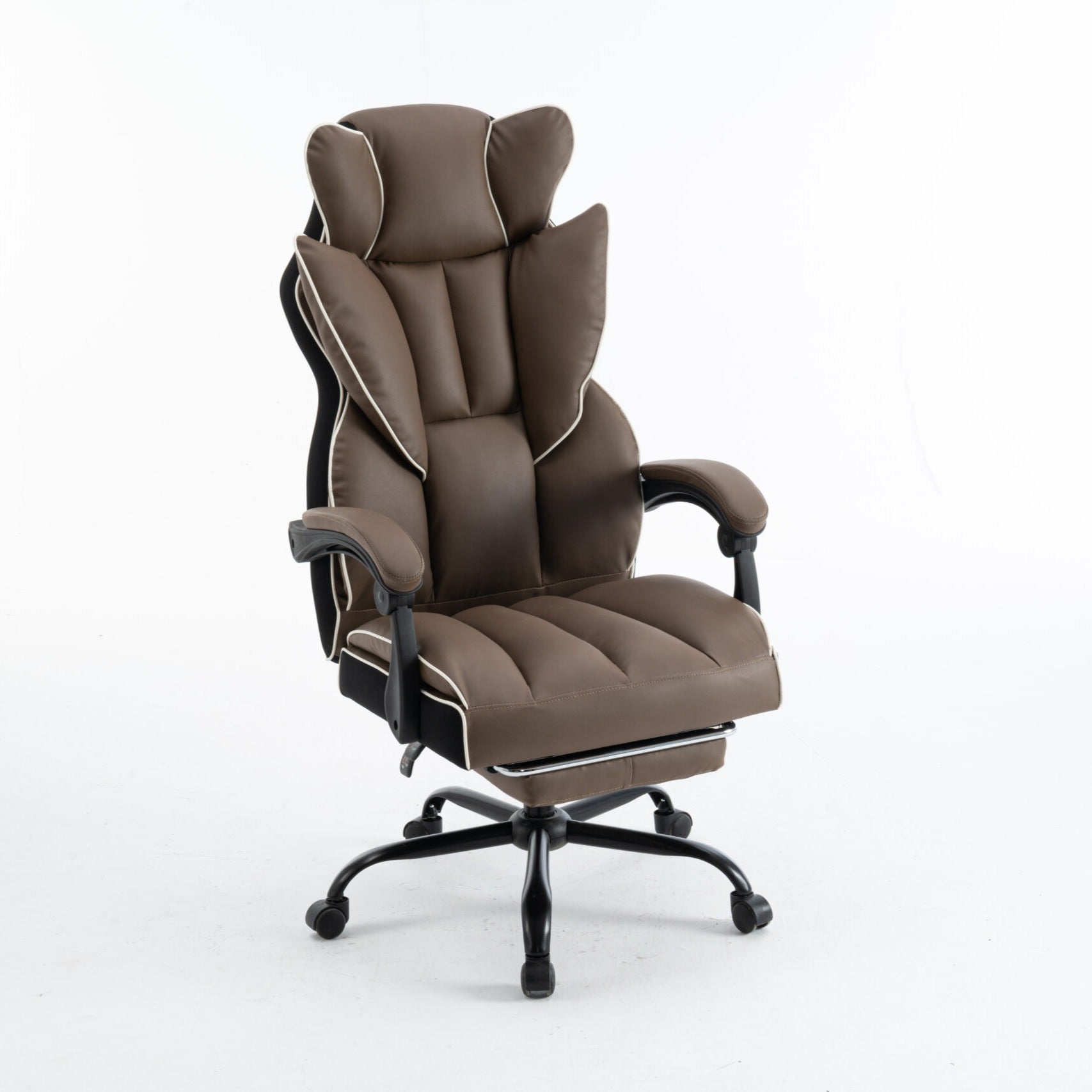 Scaun de Birou Reglabil Maro WF-807B cu Suport Picioare | Piele Ecologica