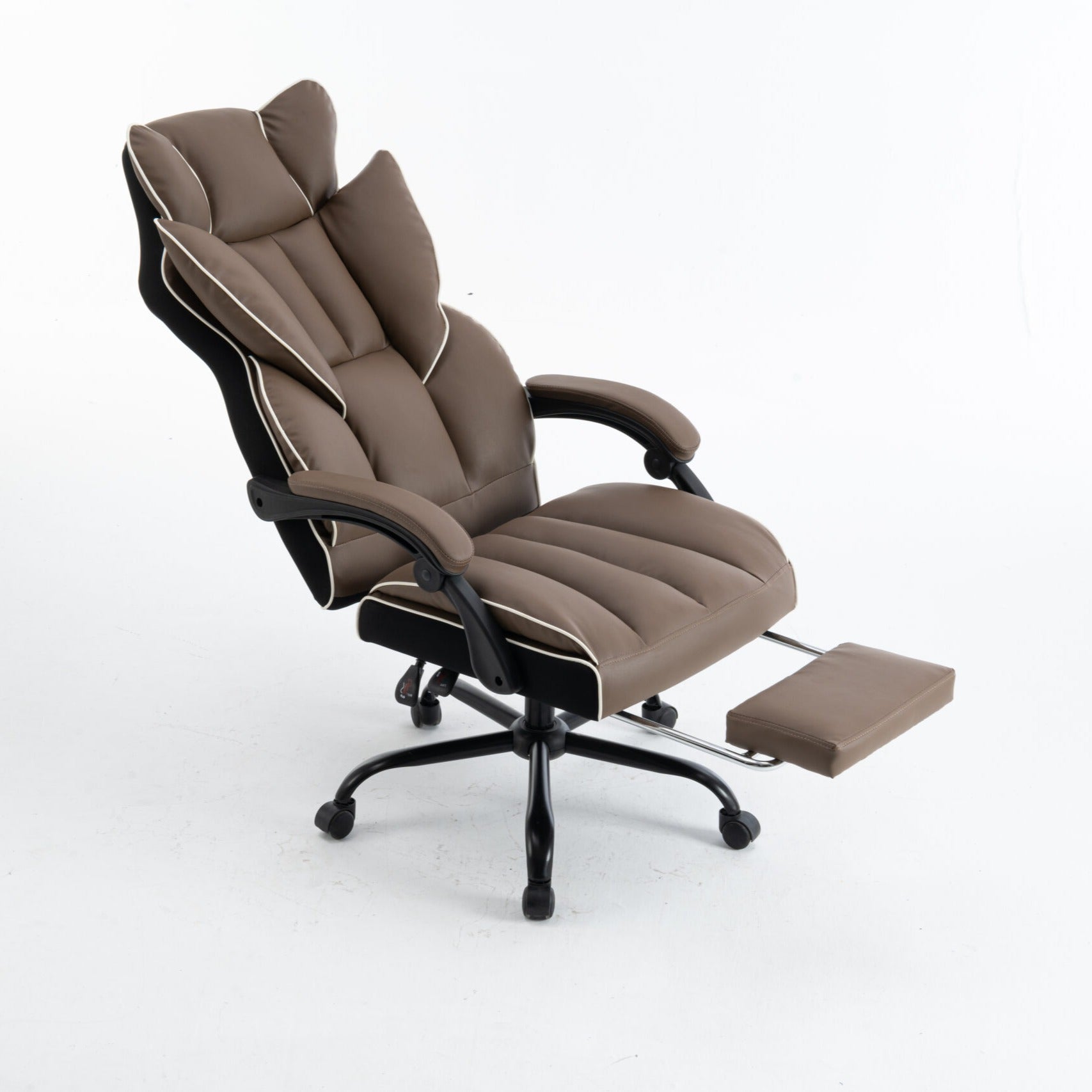 Scaun de Birou Reglabil Maro WF-807B cu Suport Picioare | Piele Ecologica
