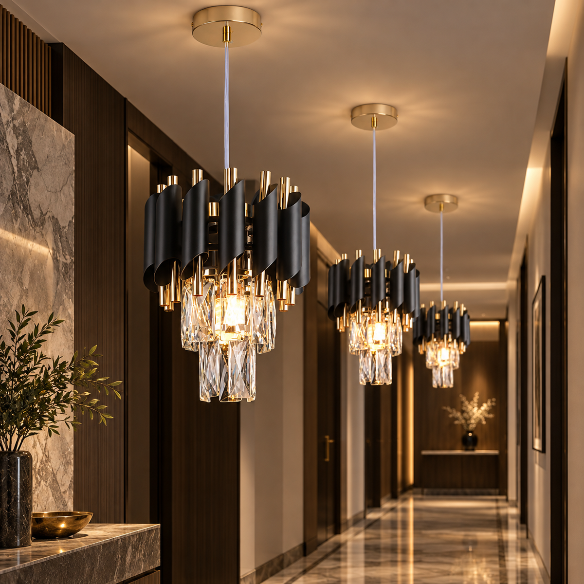 Candelabru Cristal BLACK PANTHER 200mm