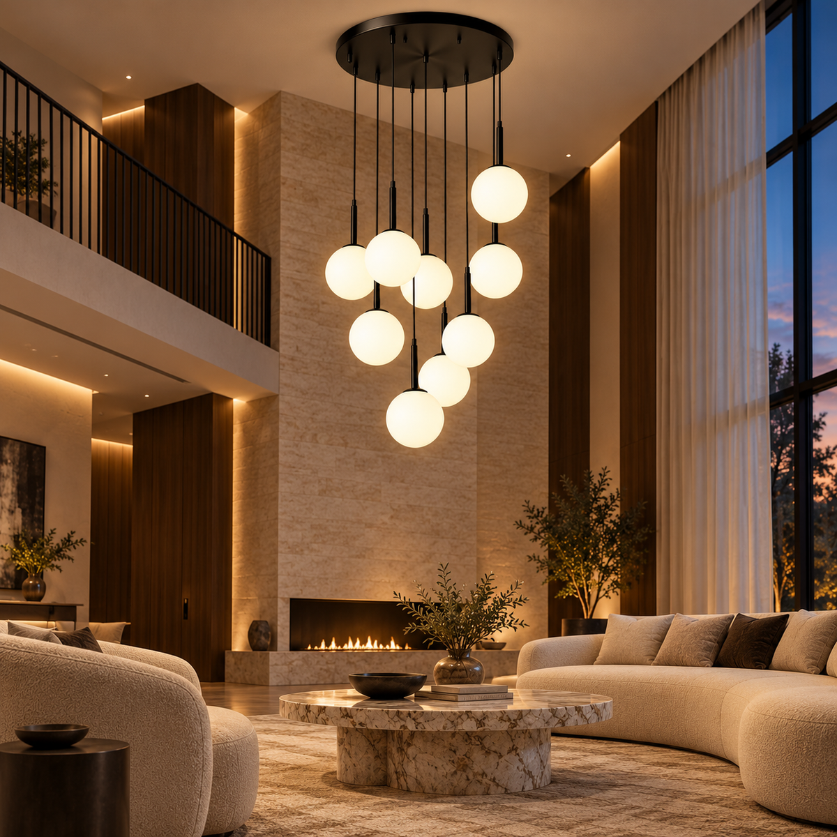 Lustra Abajur Mat Black LUXURY Staircase 9XE27