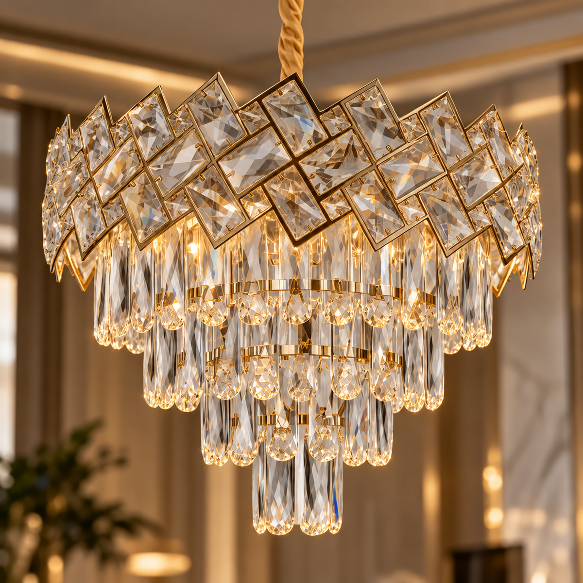 Candelabru Cristal MALLI Gold ⌀40CM