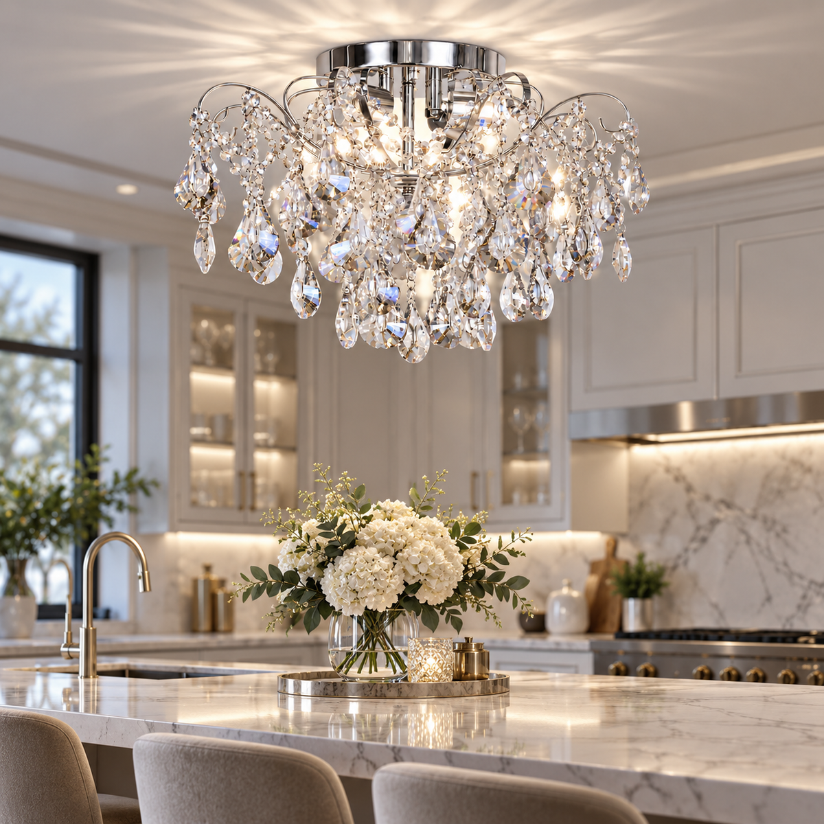 Candelabru MONACO Cristal Silver ⌀50cm
