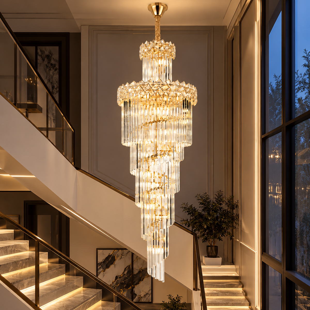 Candelabru Cristal LUXURY Malli Gold 180cm