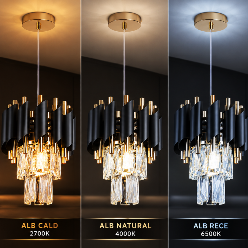 Candelabru Cristal BLACK PANTHER 200mm