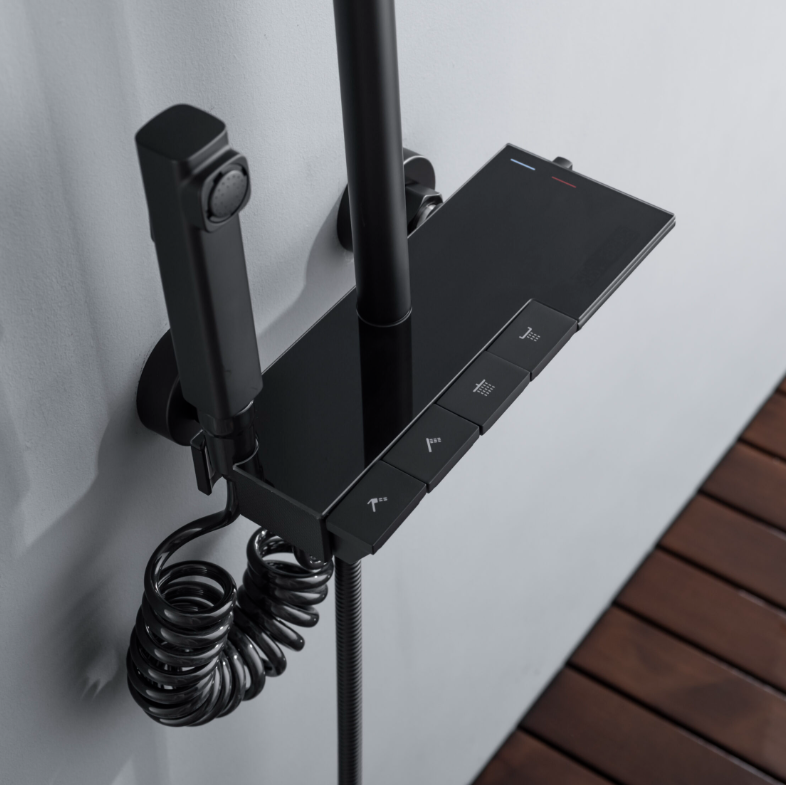 Coloana de Dus Premium 4 Moduri de Pulverizare Negru Inox