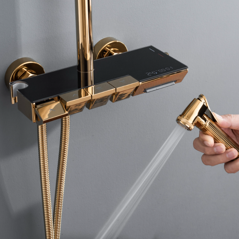 Coloana de Dus Premium 4 Moduri de Pulverizare Aurie Inox