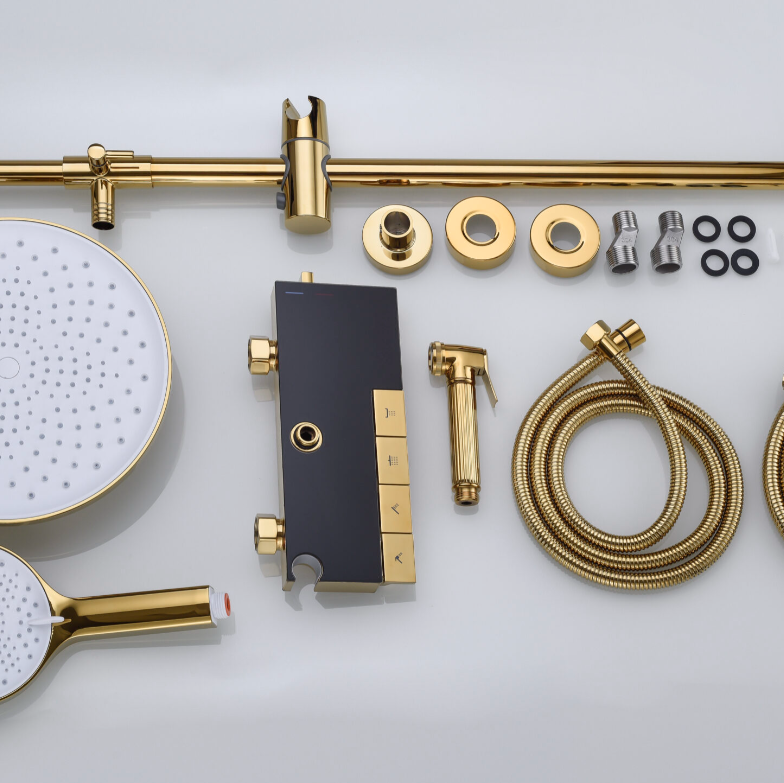 Coloana de Dus Premium 4 Moduri de Pulverizare Aurie Inox