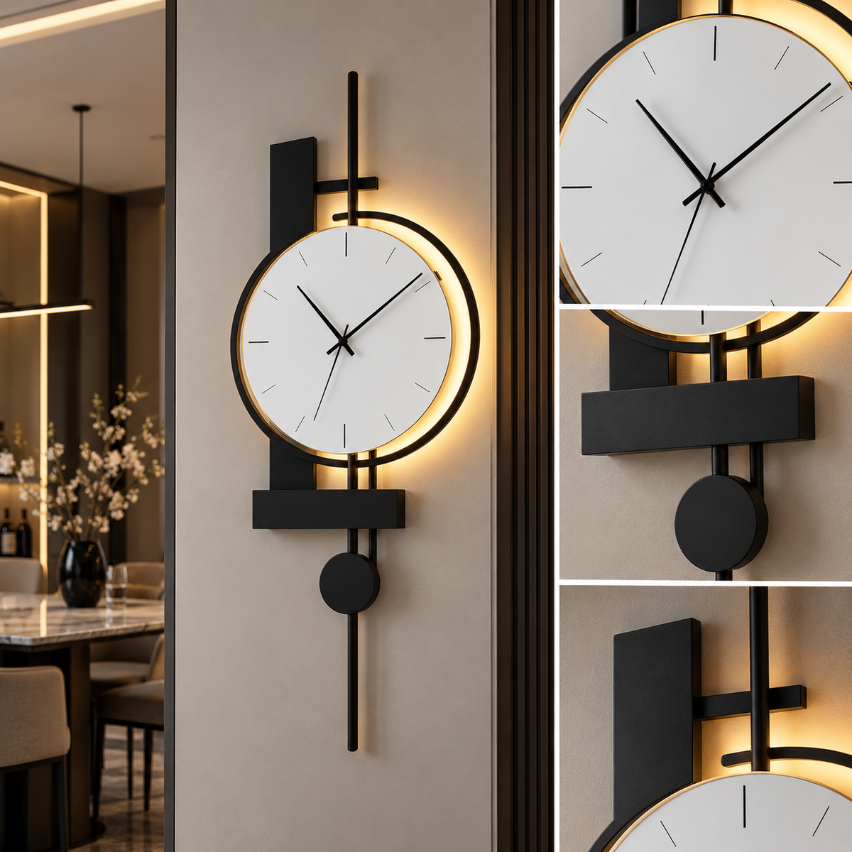 Aplica LED cu Ceas Chronos Black Point 50cm AL375