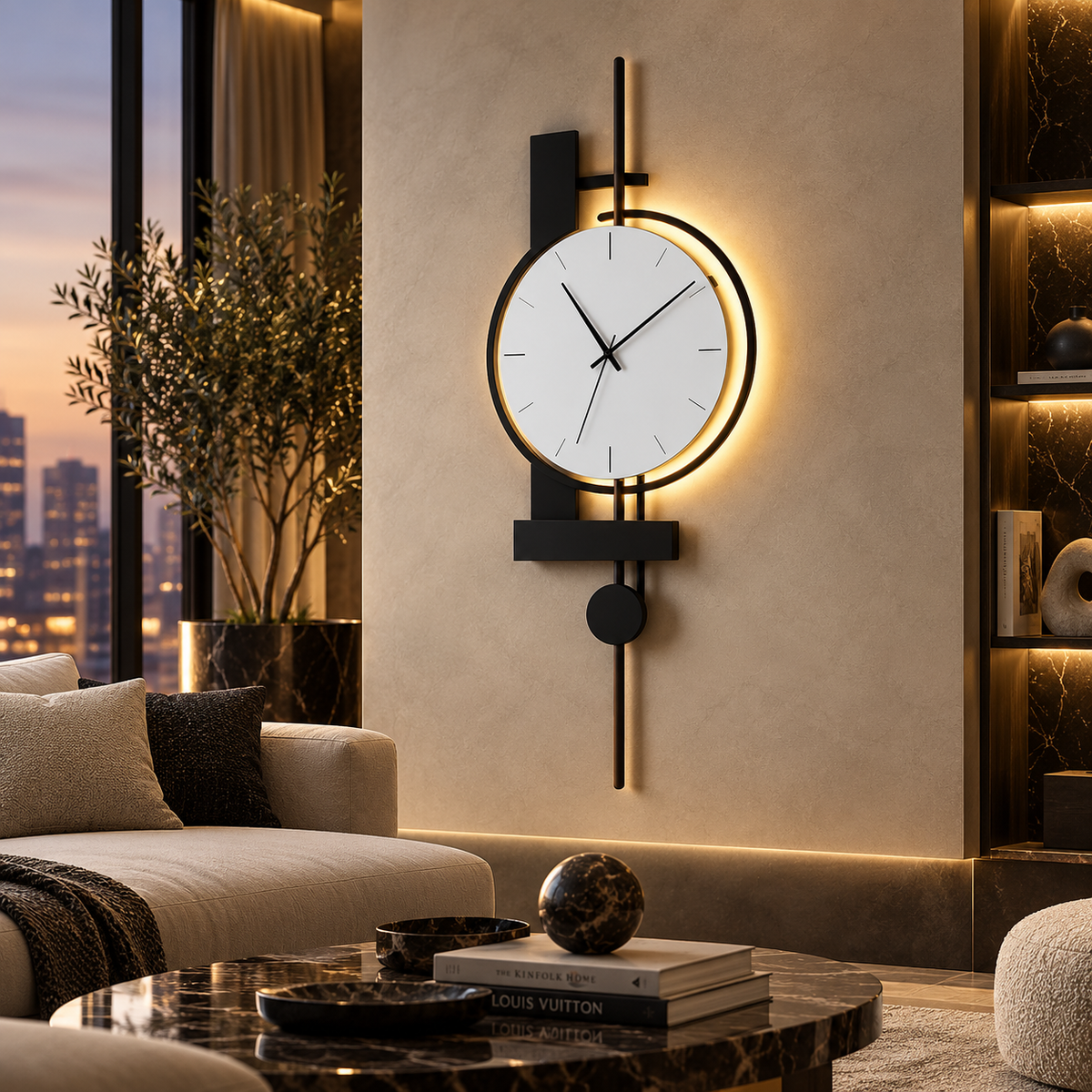 Aplica LED cu Ceas Chronos Black Point 50cm AL375