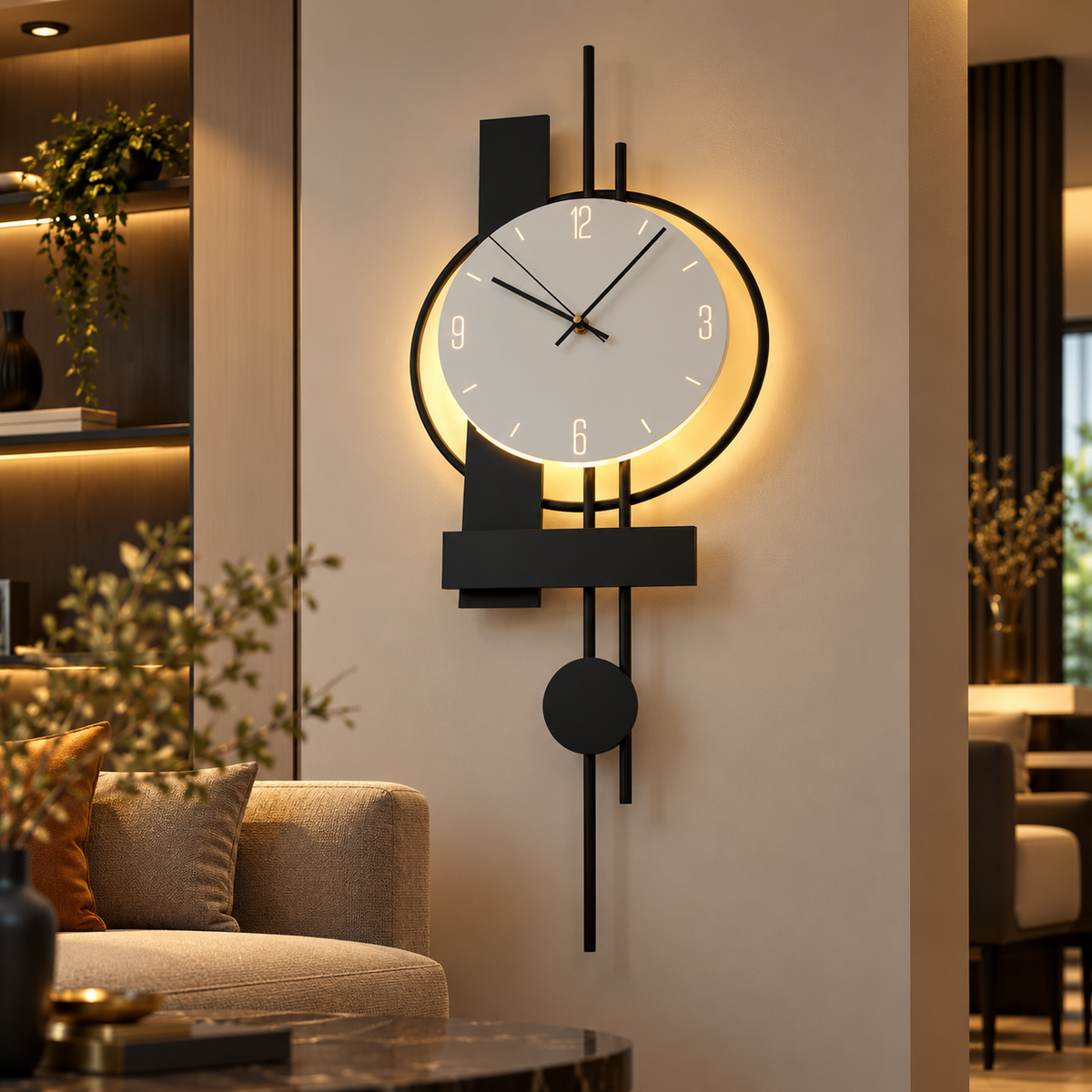 Aplica LED cu Ceas Chronos Black Point 50cm AL375