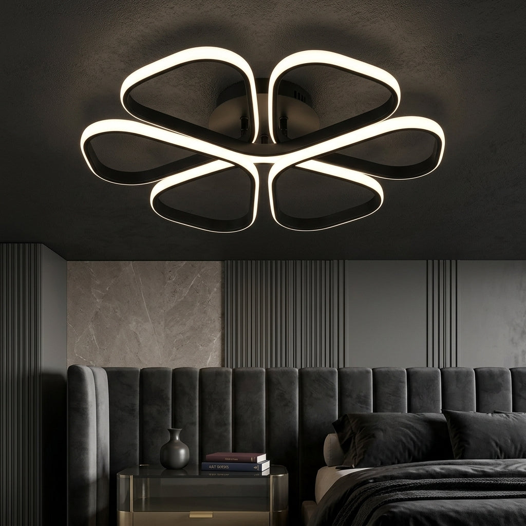 Lustra LED ISCHIA BLACK Echivalent 400W cu Telecomanda