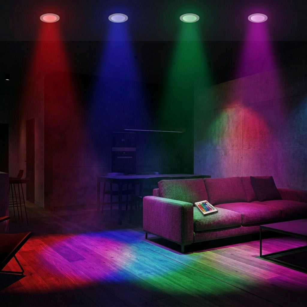 Bec LED Spot GU10 RGB 16 Culori Dimabil 5W Echivalent 25W Telecomanda