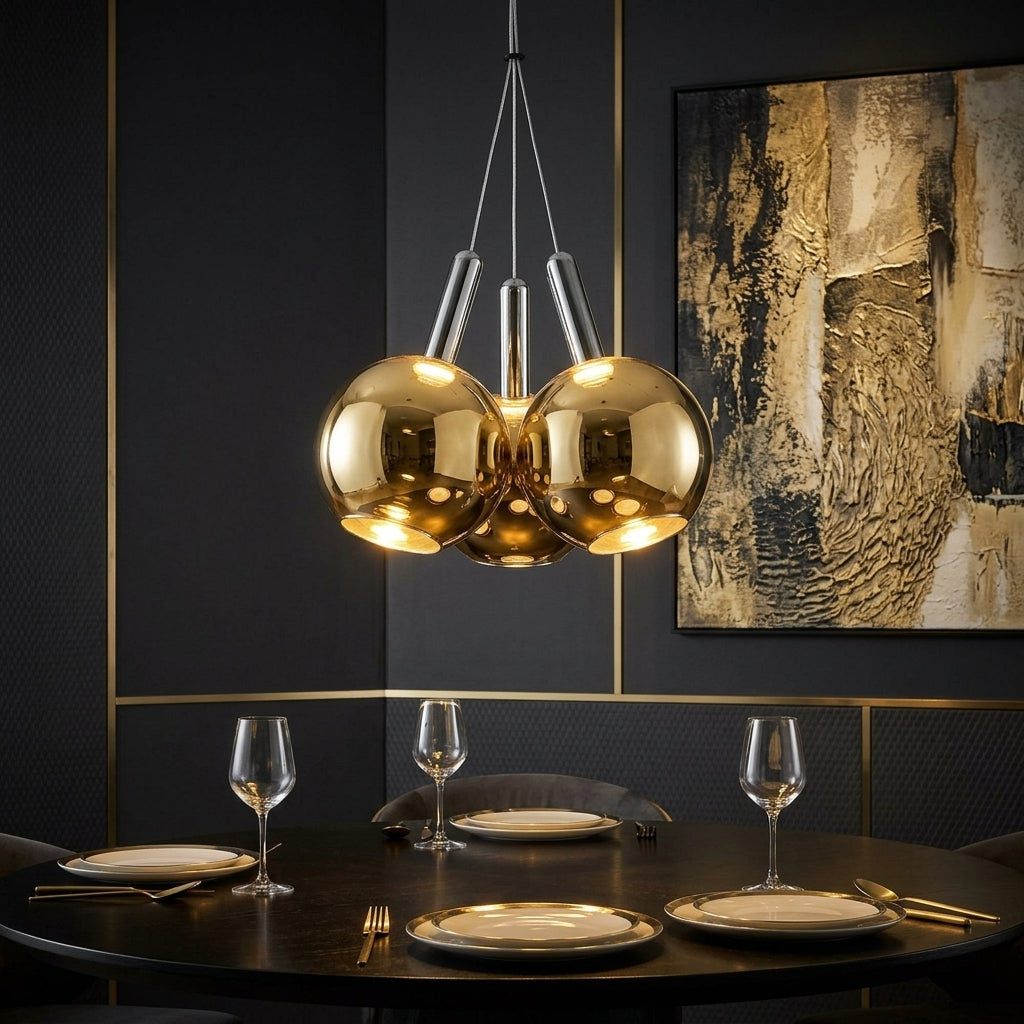 Pendul LED BALLS Unique Gold&Chrome Echivalent 100W