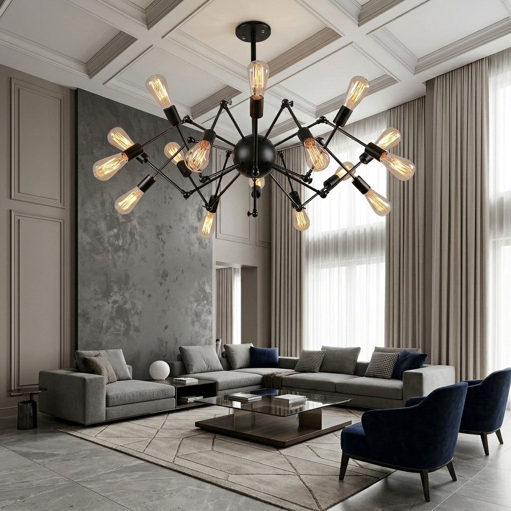 Lustra Vintage Black Widow 16xE27