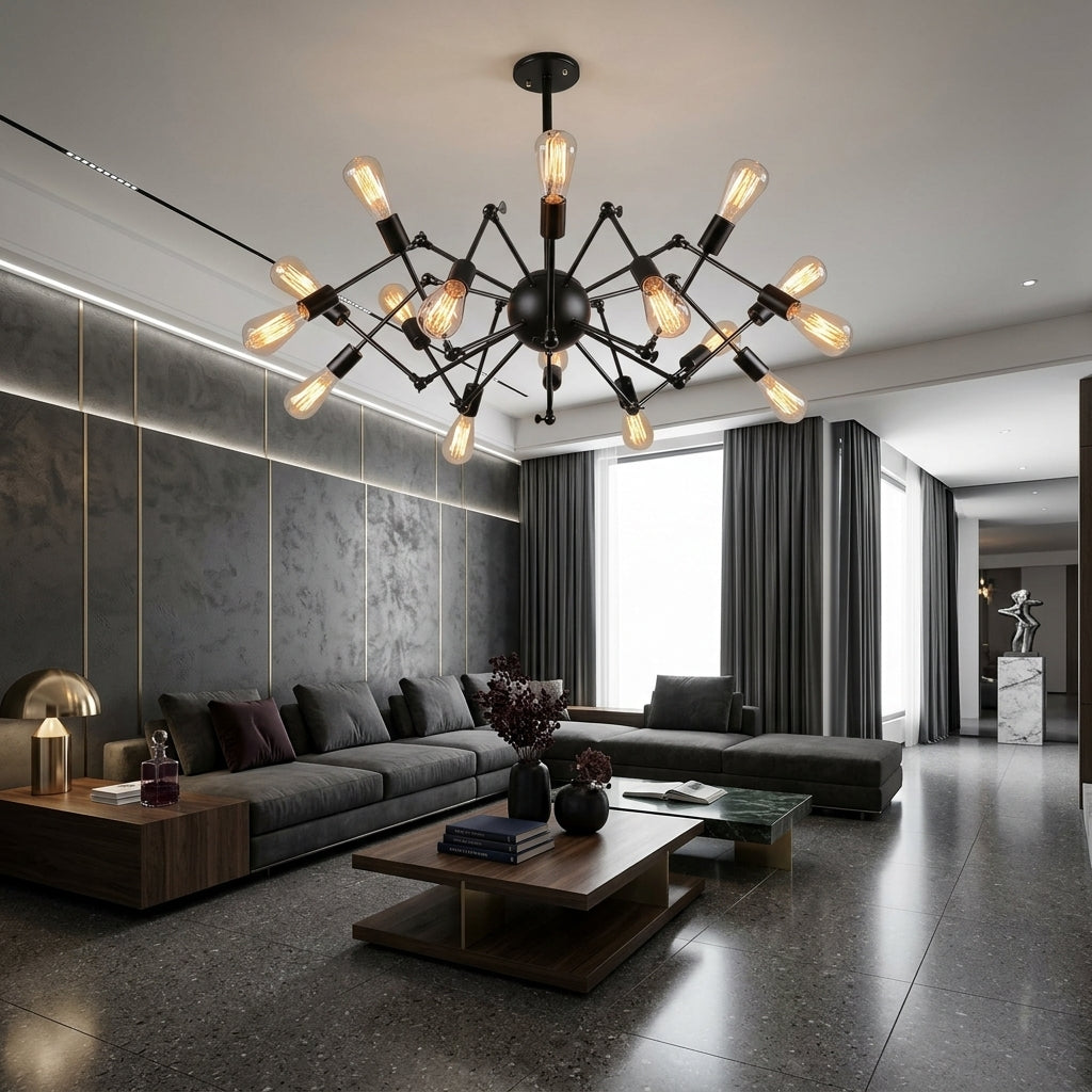 Lustra Vintage Black Widow 16xE27