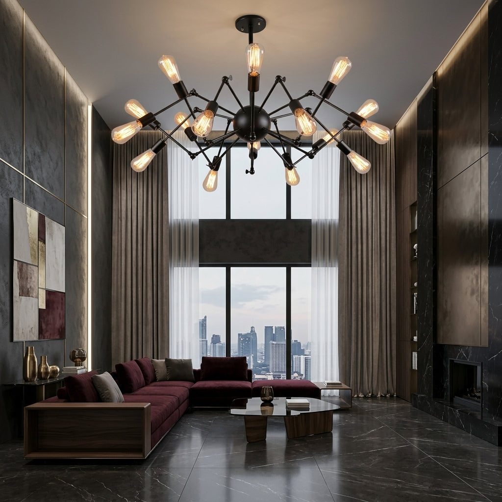 Lustra Vintage Black Widow 16xE27