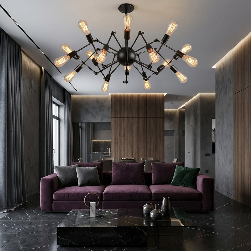 Lustra Vintage Black Widow 16xE27