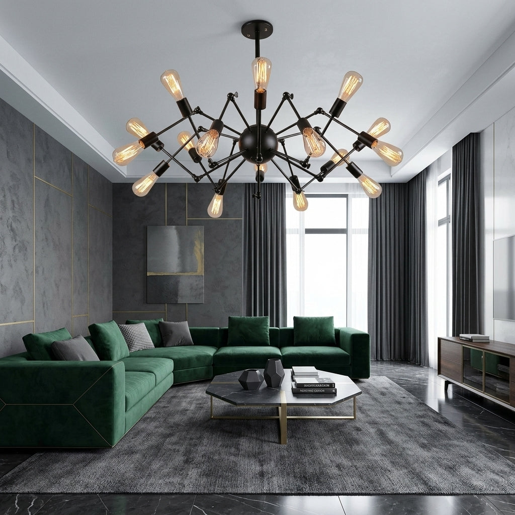 Lustra Vintage Black Widow 16xE27