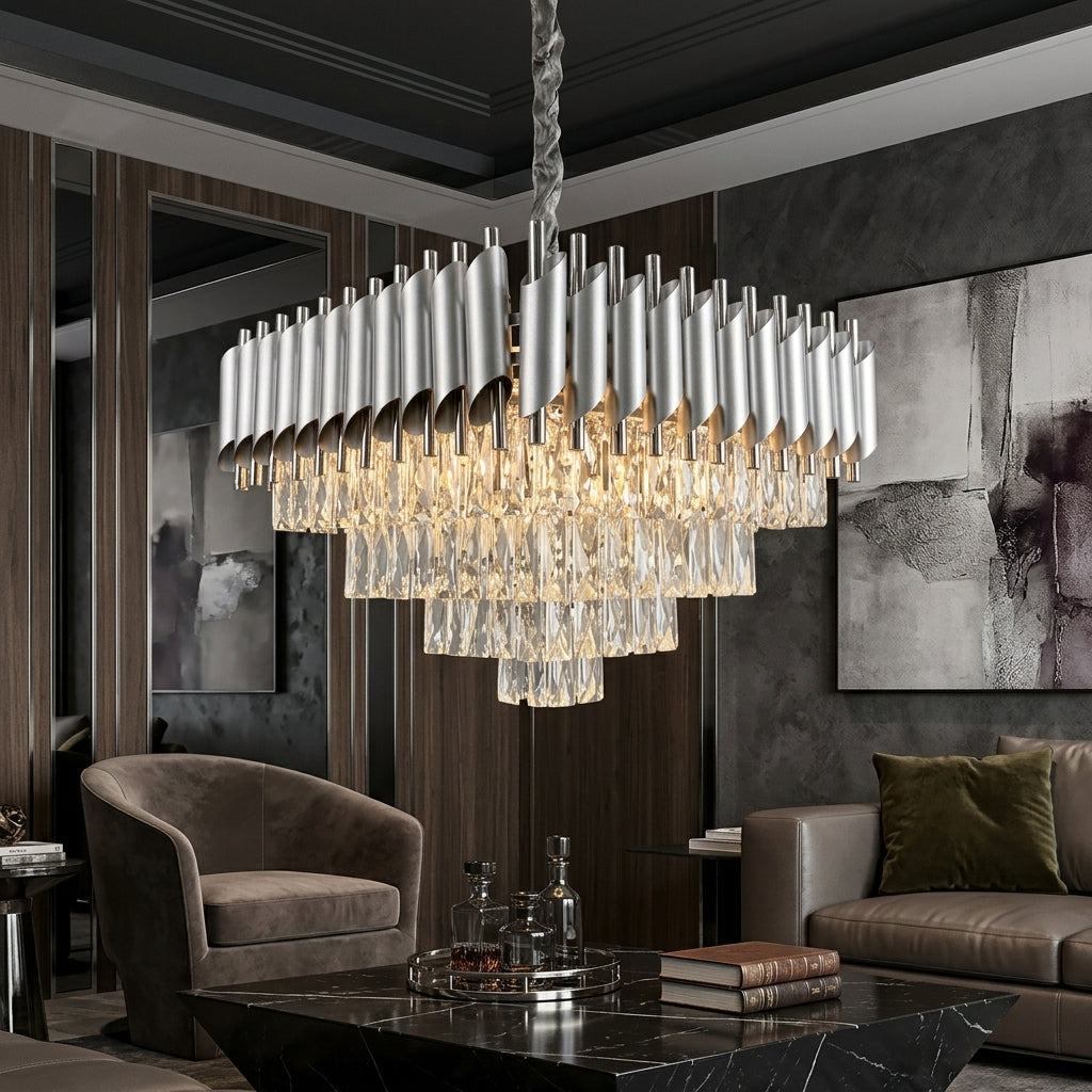 Candelabru Cristal SILVER PANTHER 6xE14 400mm