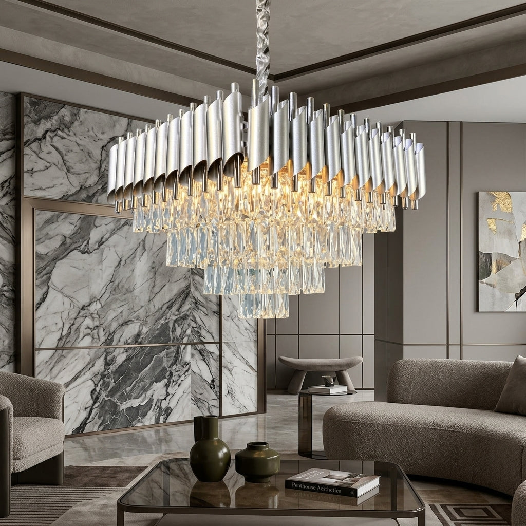 Candelabru Cristal SILVER PANTHER 6xE14 400mm