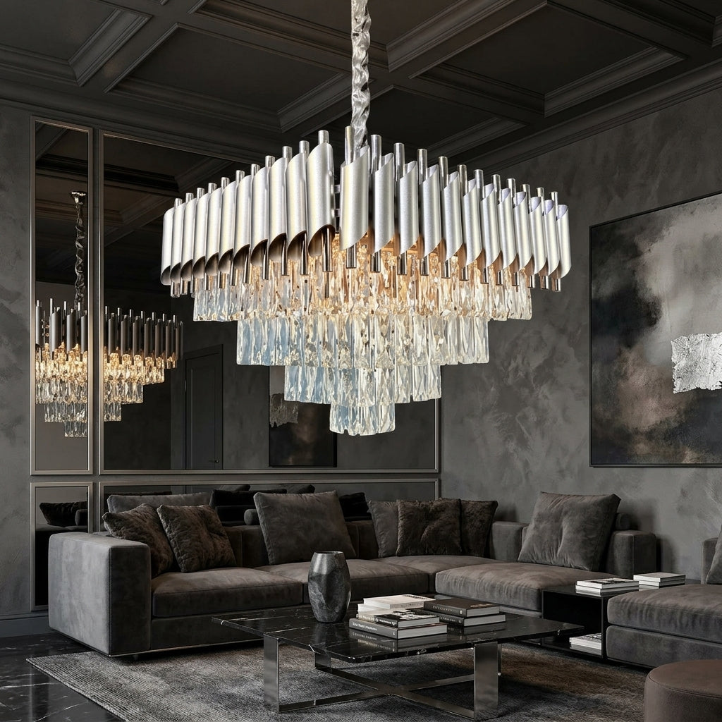 Candelabru Cristal SILVER PANTHER 6xE14 400mm