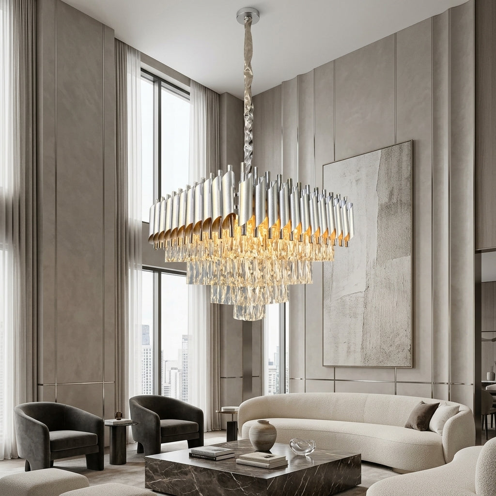 Candelabru Cristal SILVER PANTHER 10xE14 600mm