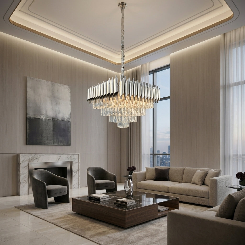 Candelabru Cristal SILVER PANTHER 8xE14 500mm