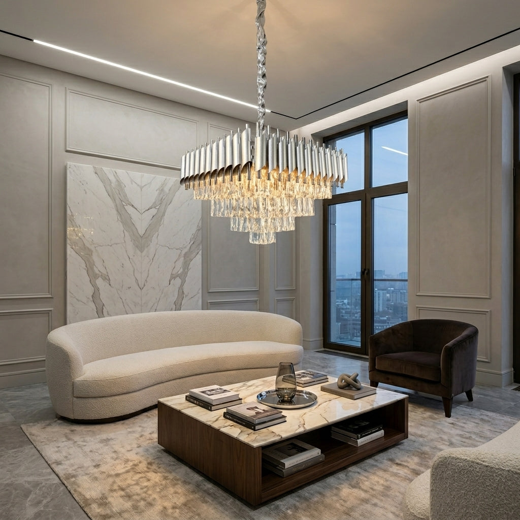 Candelabru Cristal SILVER PANTHER 8xE14 500mm