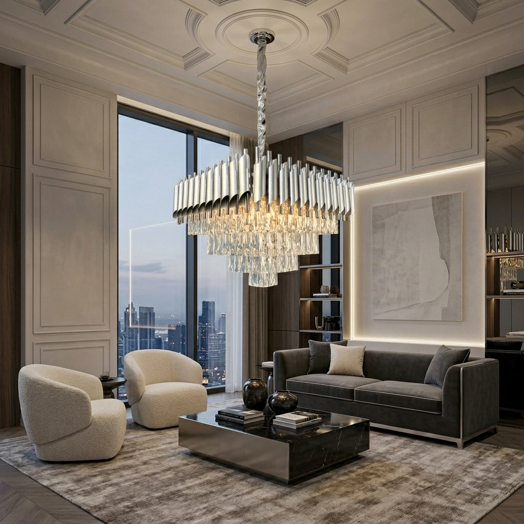 Candelabru Cristal SILVER PANTHER 8xE14 500mm