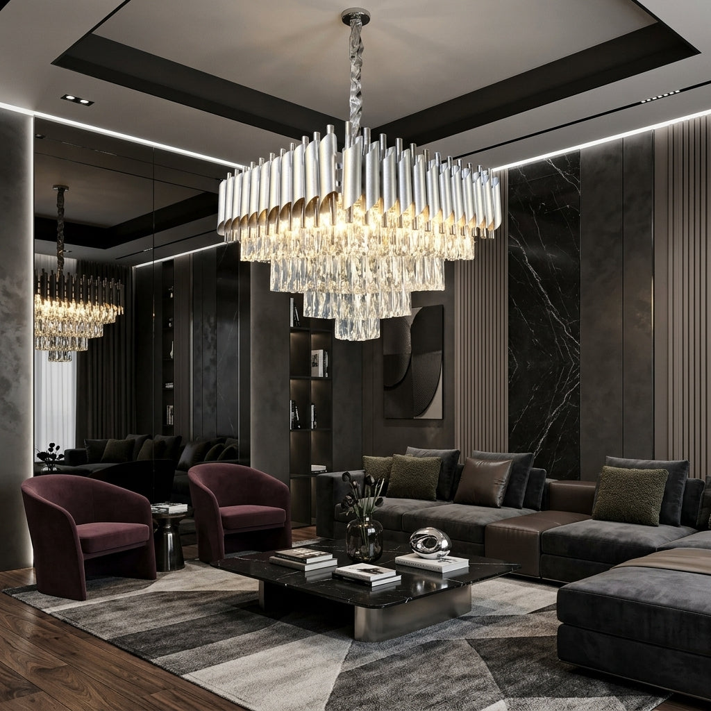 Candelabru Cristal SILVER PANTHER 10xE14 600mm