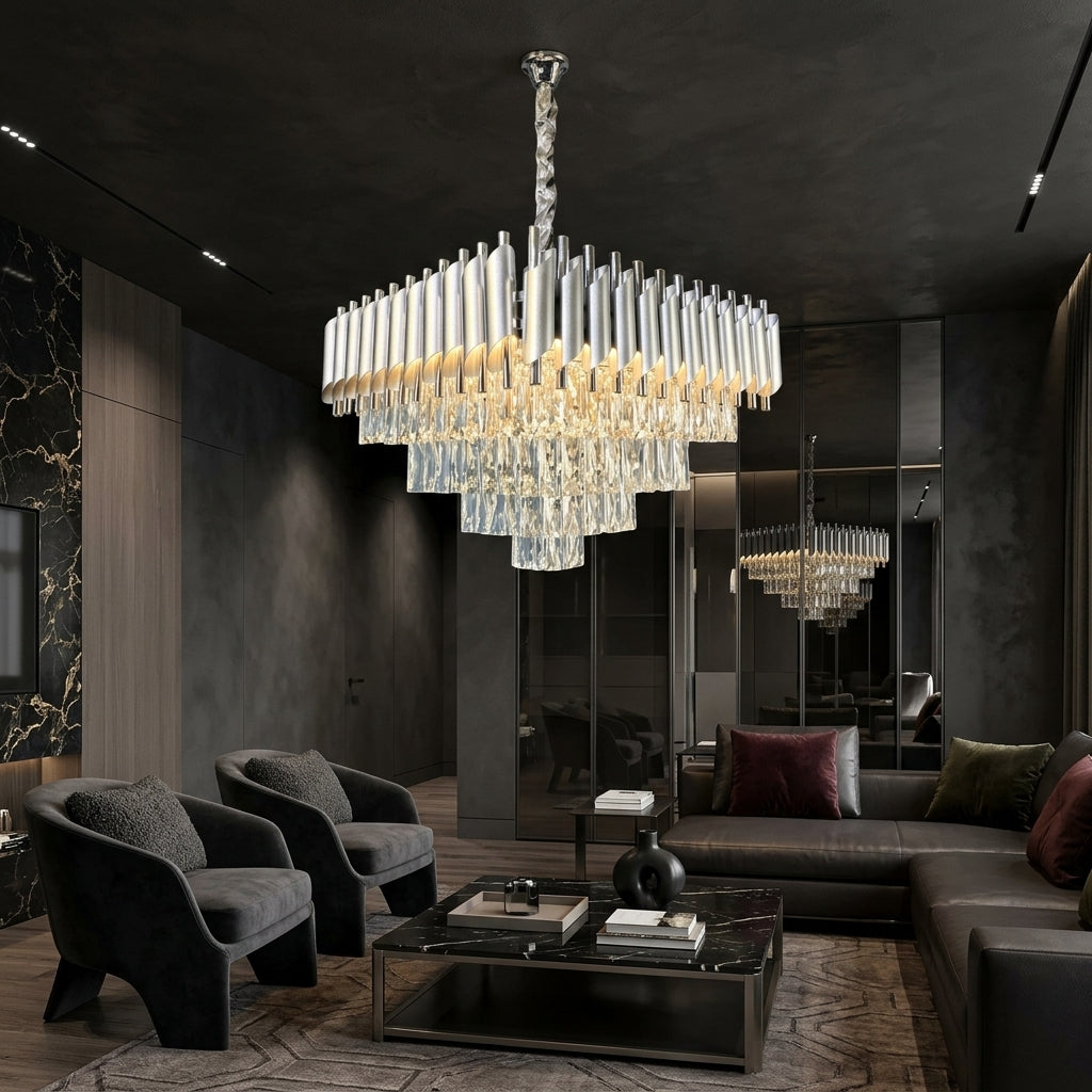 Candelabru Cristal SILVER PANTHER 10xE14 600mm