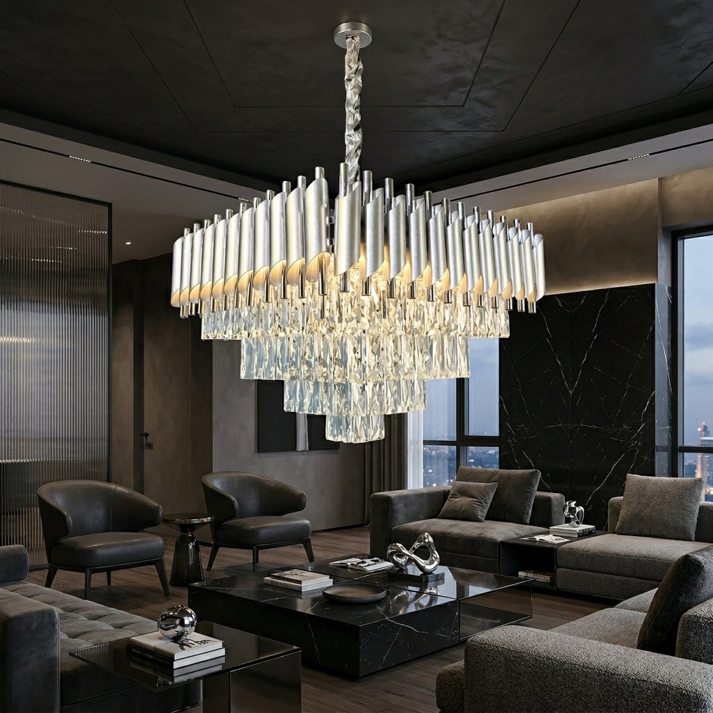 Candelabru Cristal SILVER PANTHER 10xE14 600mm