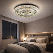 Lustra LED TWO CIRCLE Cristal Echivalent 500W Telecomanda